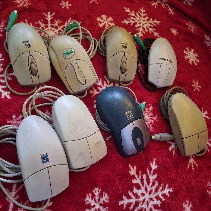 Zestaw Retro Myszek Logitech Atech mint