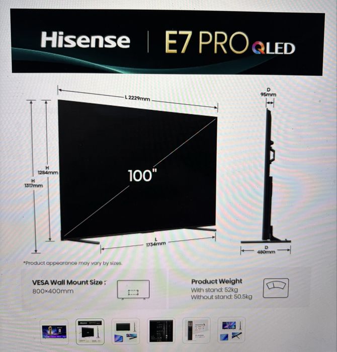 Телевізор Hisense 100E7Q PRO