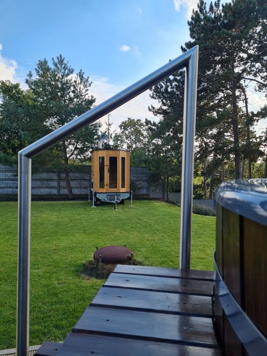 Sauna mobilna wynajem ledy ogrodowa na drewno