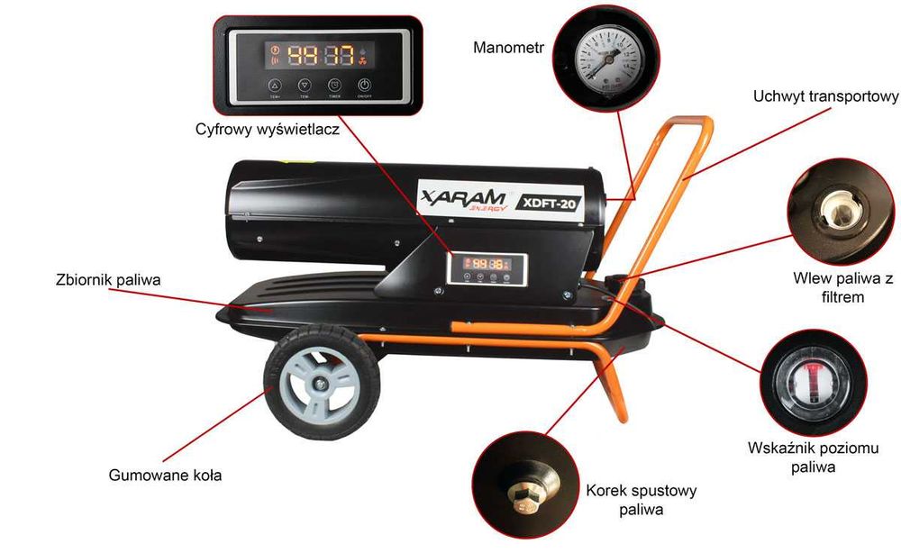 Nagrzewnica olejowa XARAM Energy XDFT-20 Exclusive 20kW