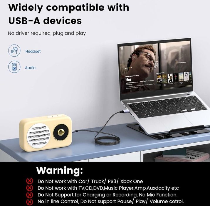 MOSWAG USB typu a męski do 3,5 mm męski, 2 m. połączeniowy PC z 4-pin