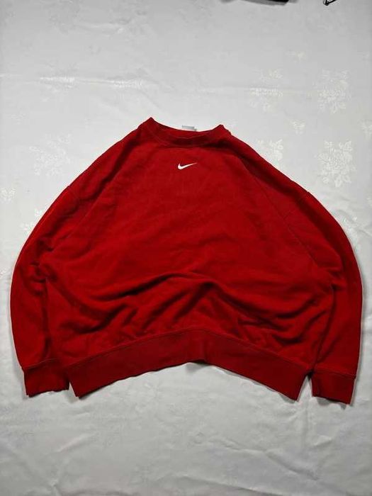 Bluza Nike Crewneck koralowa boxy oversize klasyczna central swoosh rozmiar S