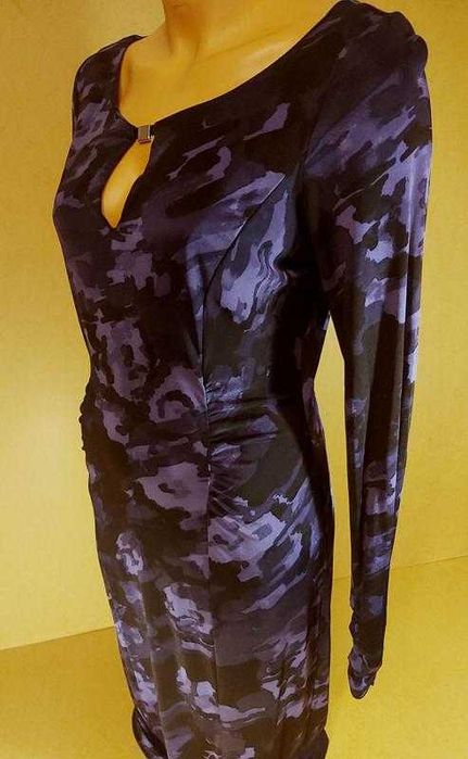 Длинное черное вечернее платье на хэллоуин цветочный принт акварель