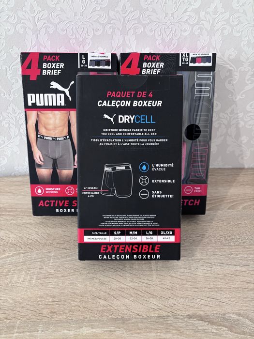 Чоловічі боксерки Puma Active Stretch Boxer Brief 4 шт оригінал