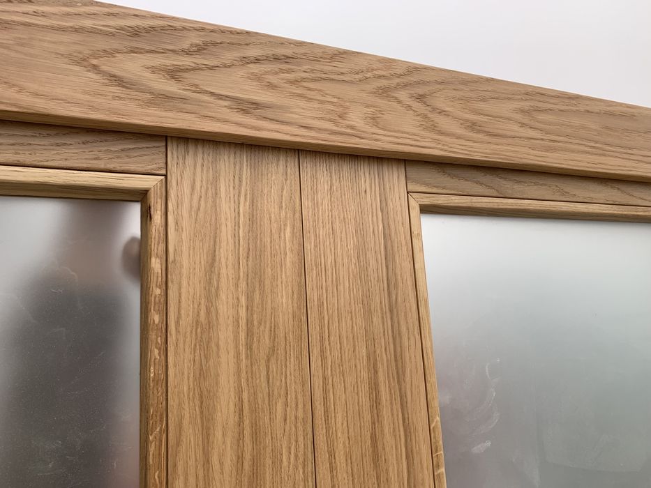 Drzwi drewniane dębowe OD RĘKI dwuskrzydłowe  przesuwne CAŁY KRAJ