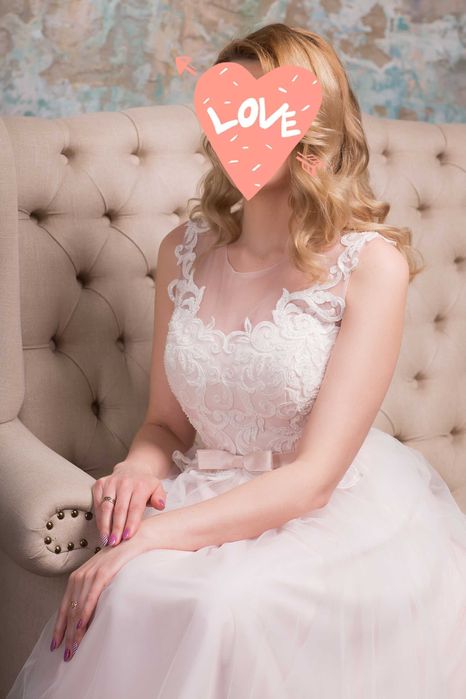 Свадебное платье пудровое пудра