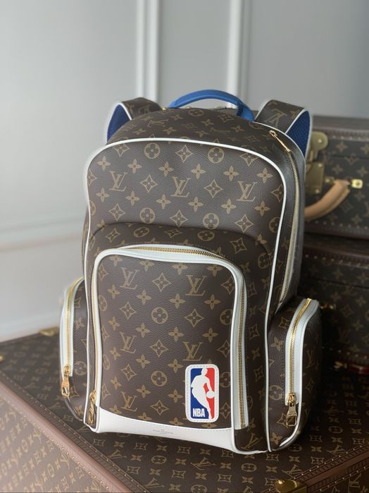 LOUIS VUITTON X NBA рюкзак мужской черный кожаный оригинал