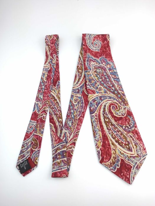 Guy Laroche czerwony jedwabny krawat paisley wks49