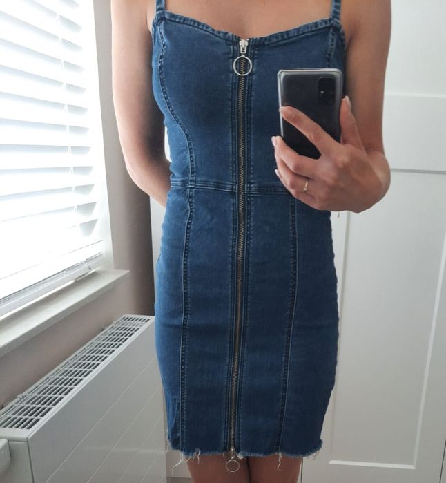 Sukienka jeansowa elegancka Zara rozm xs