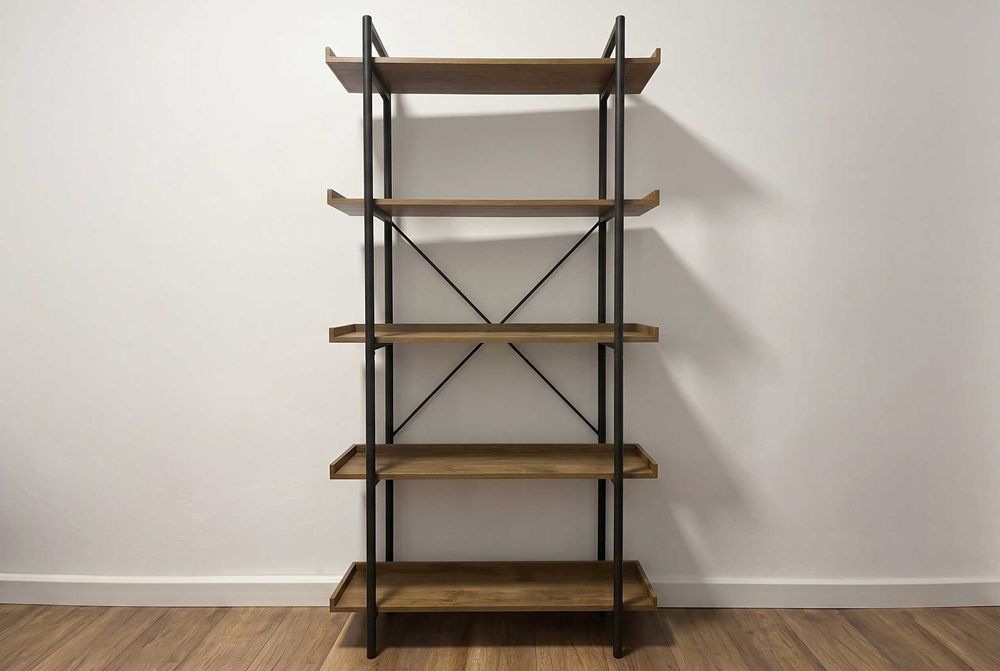 Nowy Regał USA Półka 173x92x30cm Metalowy Industrialny Loft 5 Poziomowy - FV23%