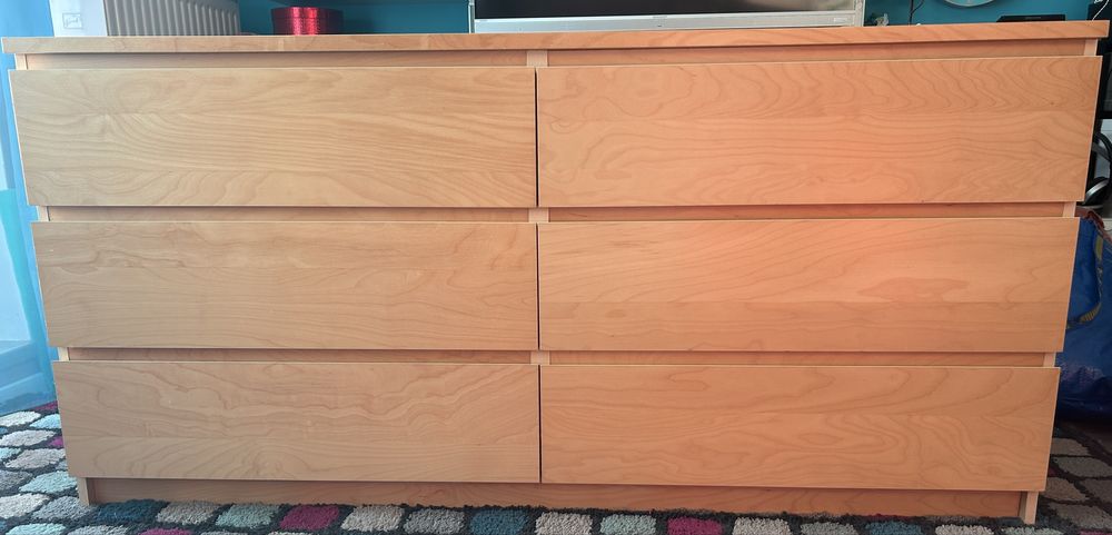 Komoda IKEA MALM okleina brzozowa