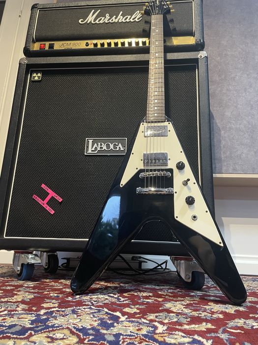 Epiphone Flying V 67 Reissue Ebony Black, Korea