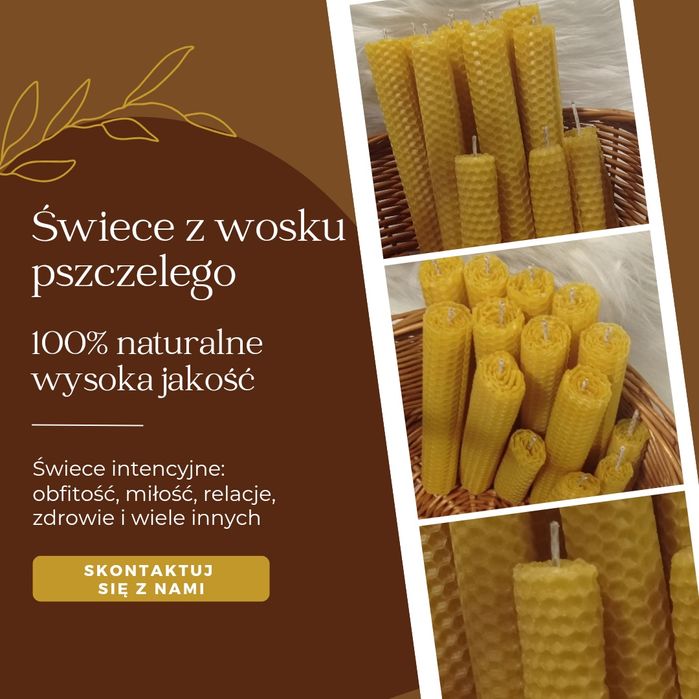 Świece z wosku pszczelego naturalne 100% wysoka jakość intencyjne