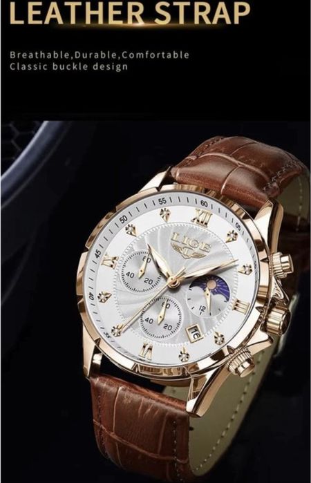 Наручний годинник Lige Luxury Rose Mhite