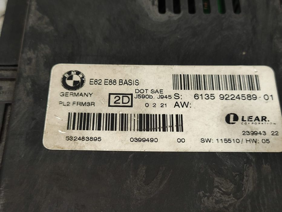 Módulo Luzes Footwell BMW Serie 1 E82 E88 6135 9224589