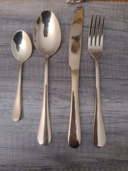 Komplet sztućców pozłacane