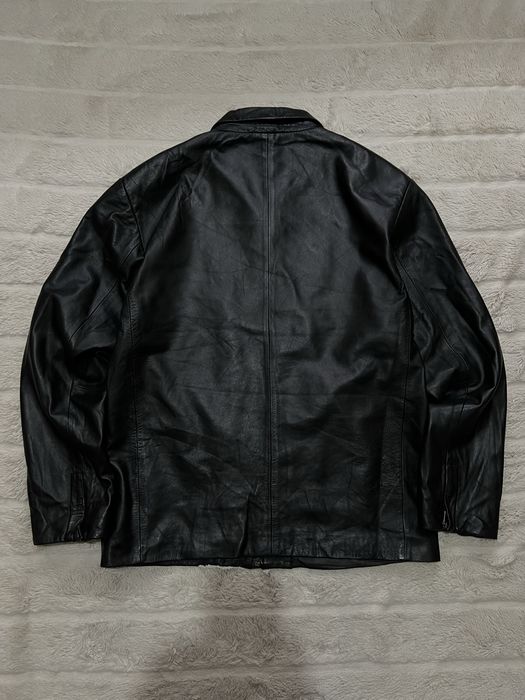 ZARA (S/M) Leather Jacket мужская кожанка кожаная куртка на молнии чер