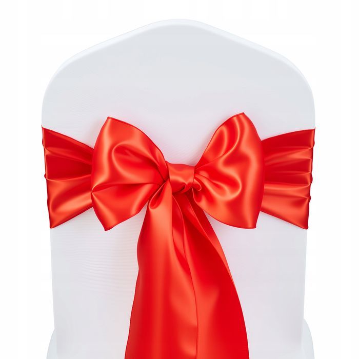 VEVOR satynowe szarfy na krzesła Z kokardkami 275X17CM 100 szt mocne