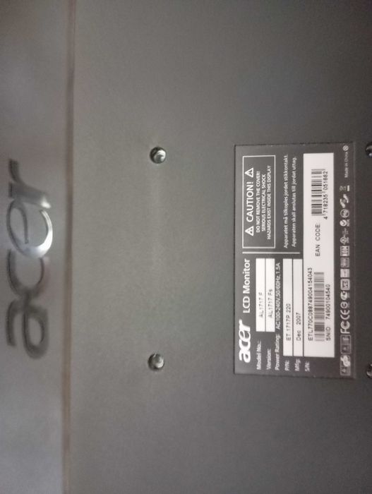 Продам недорого Led монітор для комп'ютера Acer AL1717F, Китай,  17”