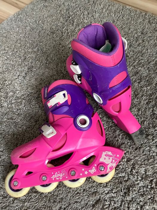 Regulowane rolki Oxelo Dechatlon rozmiar 30-32 różowe fioletowe