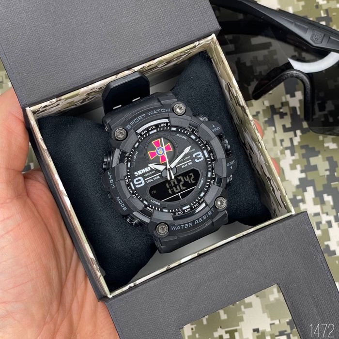 Чоловічий годинник Awarder 001 ЗСУ All Black | Тактичний | Водозахист 50 м