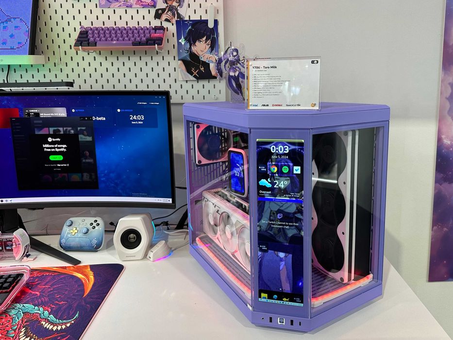 Obudowa HYTE Y70 fiolet Taro Milk + Wyświetlacz dotyk Infinite Touch