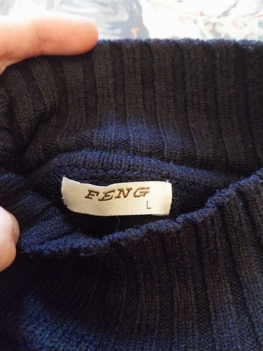 Camisola Azul, de lã, Feng, tamanho L /40