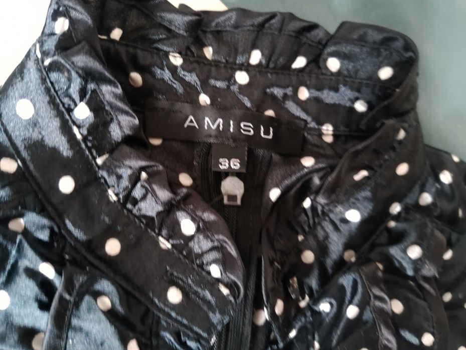 SUPER CENA Bluzka bluza w grochy sukienka AMISU bezrękawnik koszula