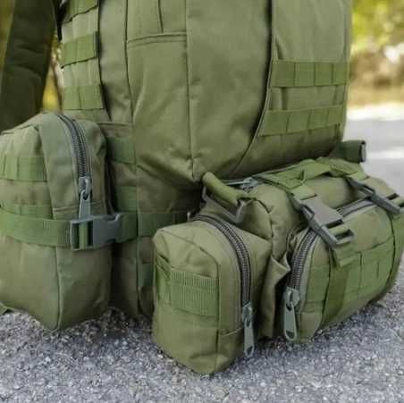 Тактичний рюкзак 55 л Армійський з підсумками MOLLE Оксфорд 600D