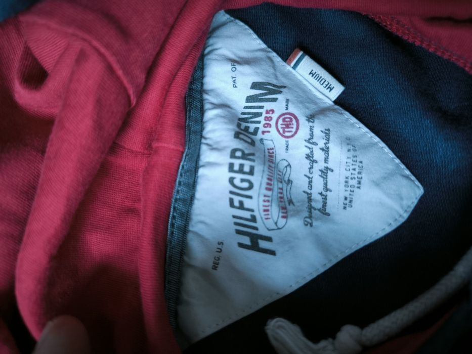 Hilfiger Denim bluza męska z kapturem M granatowa kangurka