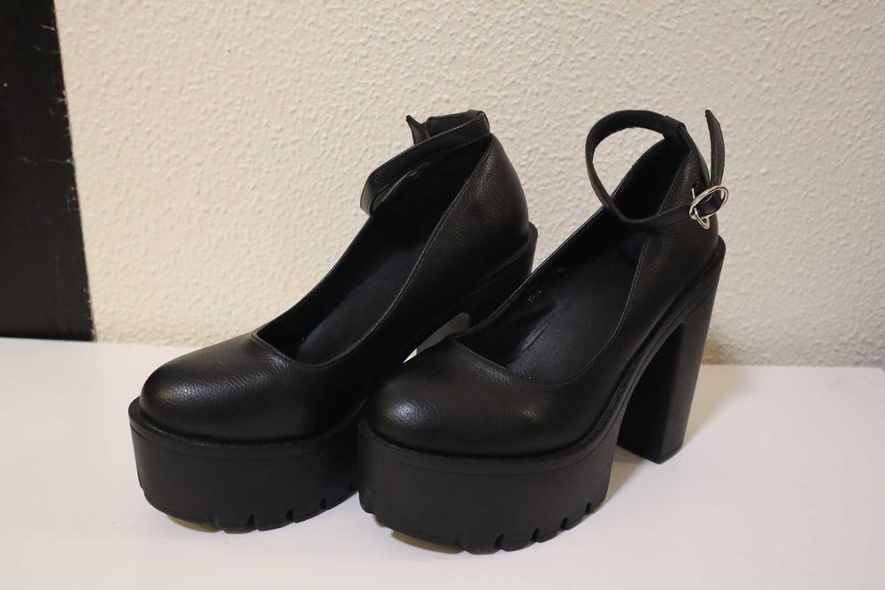 Sapatos Pretos Shein Salto Alto 10cm Closed Toes, 38