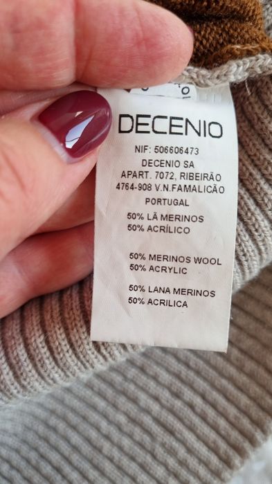 Camisola de malha, tamanho M, da marca Decenio