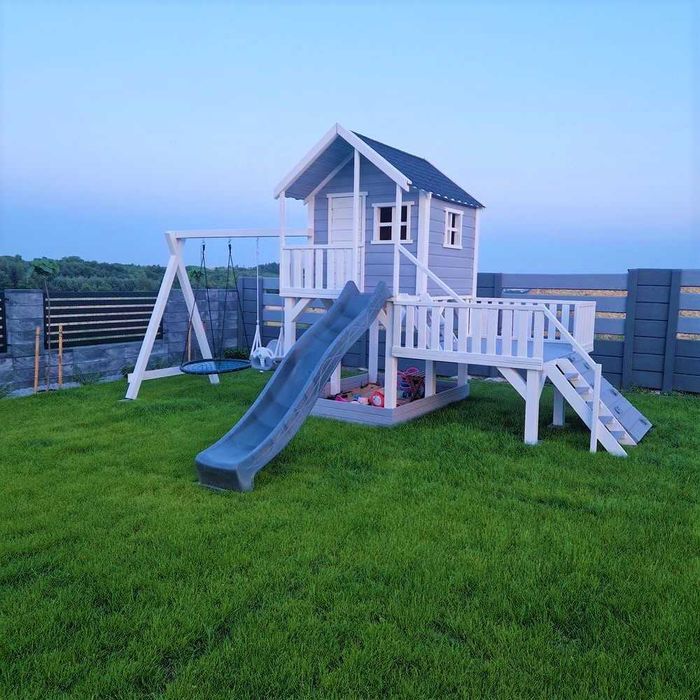 Duży Plac zabaw domek dla dzieci hustawka