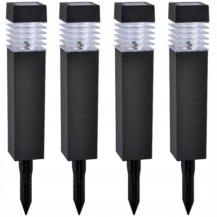 Zestaw lamp ogrodowych solarnych wbijana słupek LED 4szt