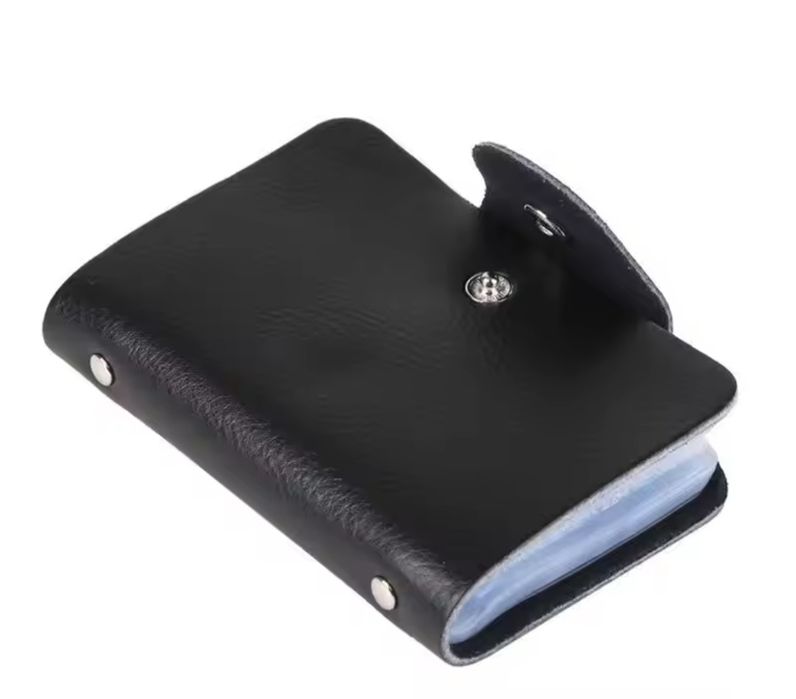 Etui na karty skóra naturalna kolor czarny