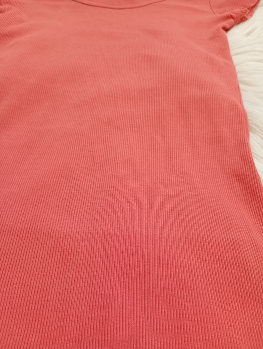 Sukienka prążkowana na krótki rękaw basic M