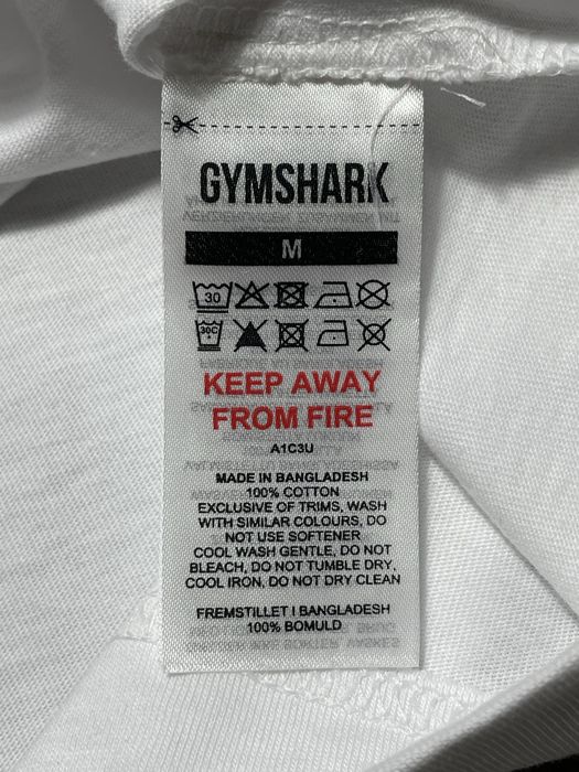 Футболка gymshark джимшарк біла oversize оригінал m оверсайз щільна