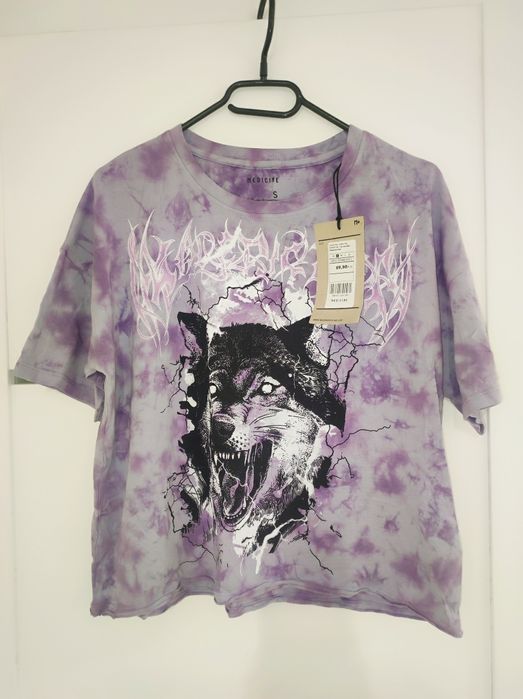 Medicine t-shirt bawełniany kolor fioletowy  Wilk