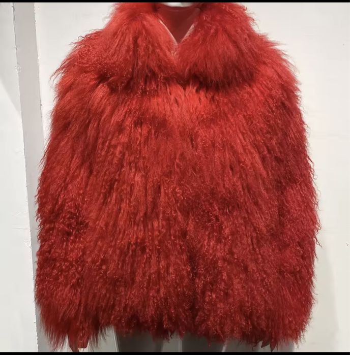 Kontantto kurtka futro czerwien naturalna lama xs-8xl
