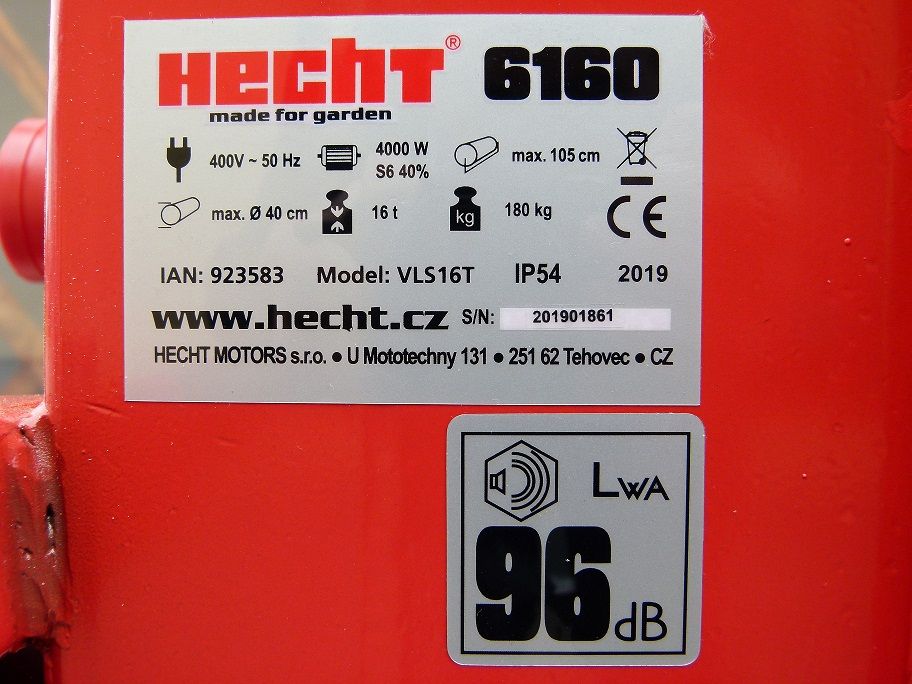 ŁUPARKA HECHT 6160 siła nacisku - 16 t 400 V/ 50 Hz