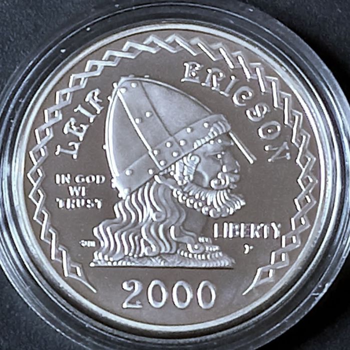 Набір! Долар США " Лейф Еріксон" 2000р. 1000 крон Ісландія. СРІБЛО.