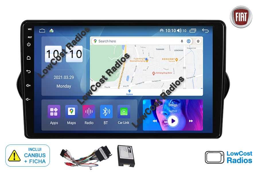 Auto Rádio 9' FIAT TIPO 2015 a 2018 | GPS ANDROID BT USB | CARPLAY • ANDROID AUTO