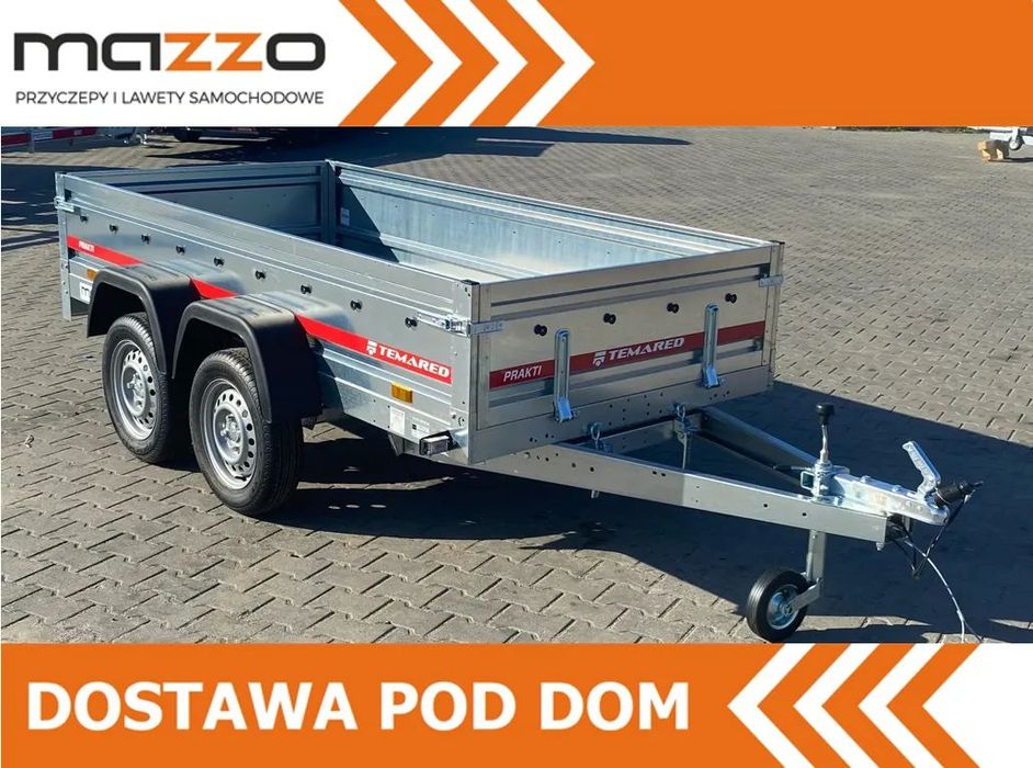 Temared Dostawa Przyczepa 263X125x40cm Dmc750kg Uchylna 2-Osiowa,