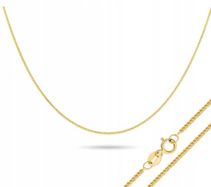Złoty łańcuszek lisi ogon DIAMENTOWANY ZŁOTO p.585 42cm KUTY