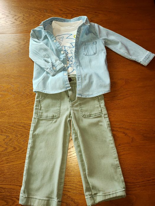 Koszula i koszulka SonicHM, H&M, spodnie OshKosh