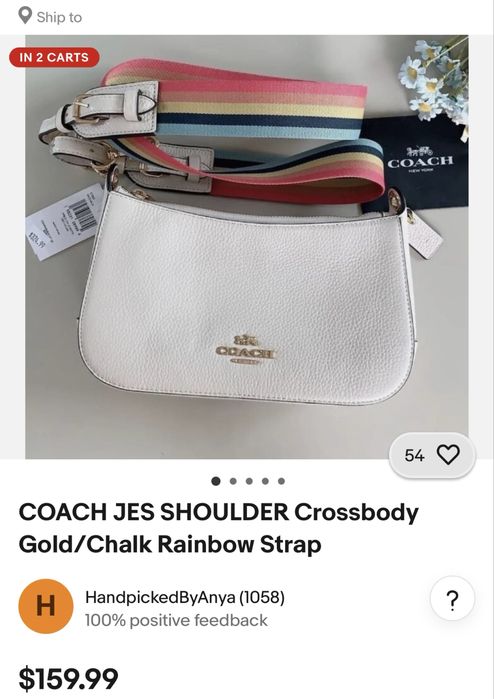 Сумка, кросбоді Coach Jes Baguette Crossbody