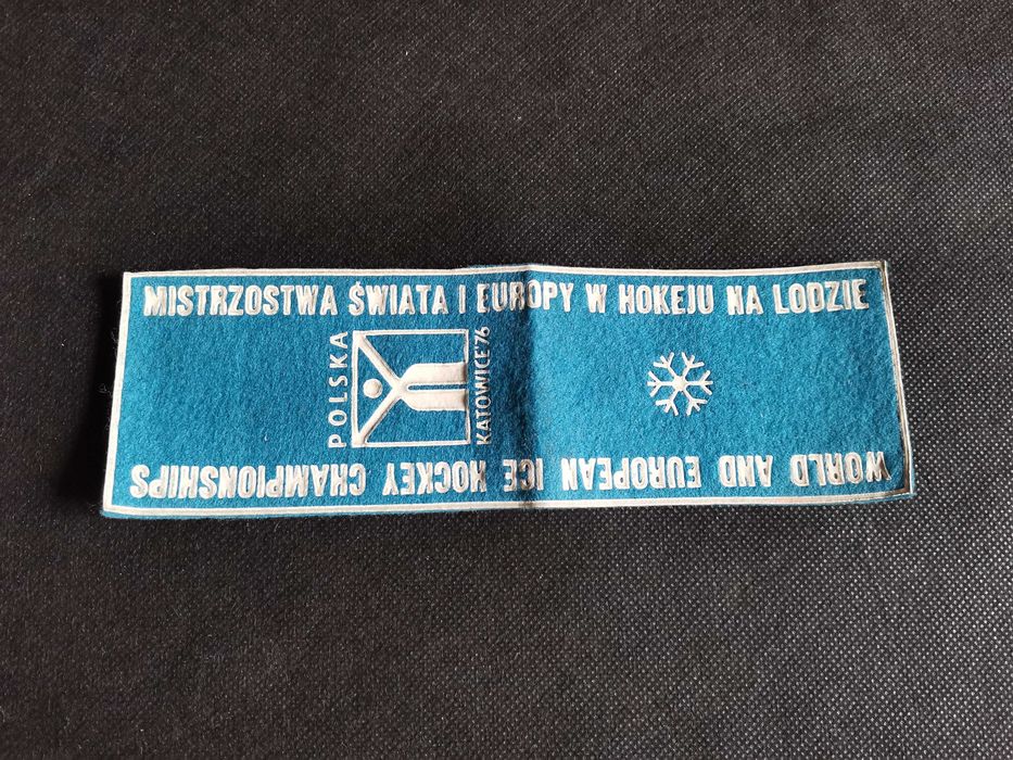 Stara unikatowa naszywka Mistrzostwa Świata i Europy w Hokeju na Lodzie Katowice 1976 PRL
