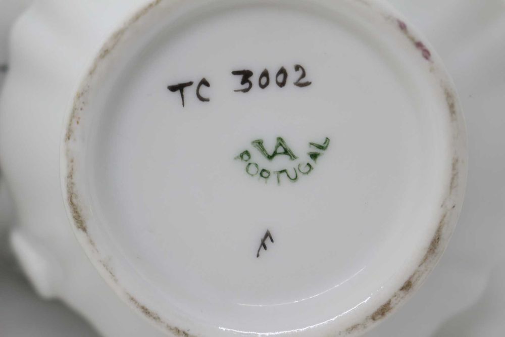 Parte de Serviço de Café 3 peças Risca Rosa Vista Alegre 1947