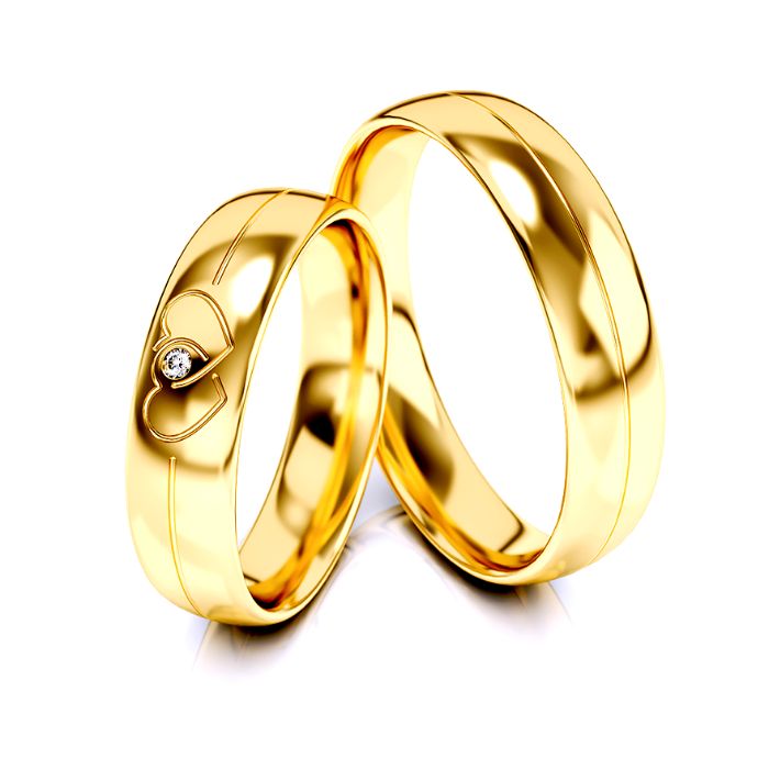 Złote obrączki próba 585 (wzór ST-330) - para