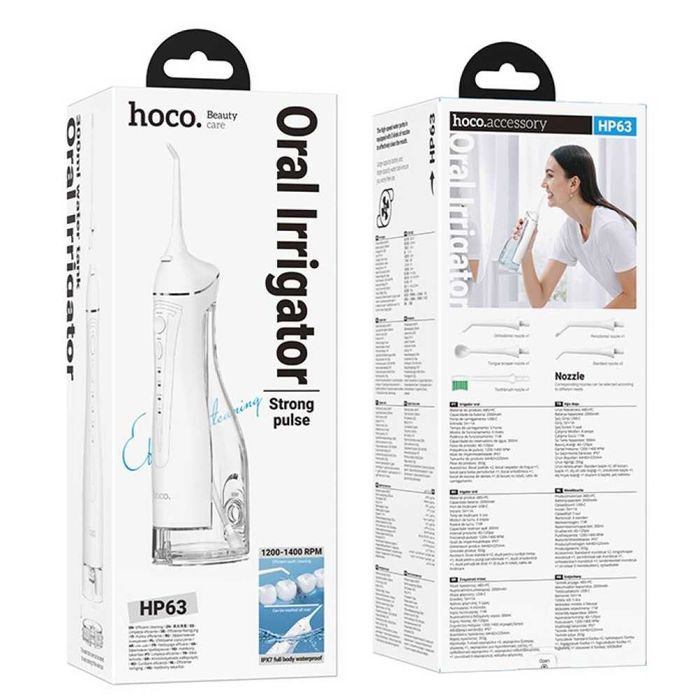 Іригатор ротової порожнини Hoco HP63 (300ML, 2000mAh, 4 режими)